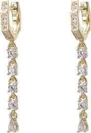 BY ADINA EDEN Pear CZ Drop Tennis Huggie Earring