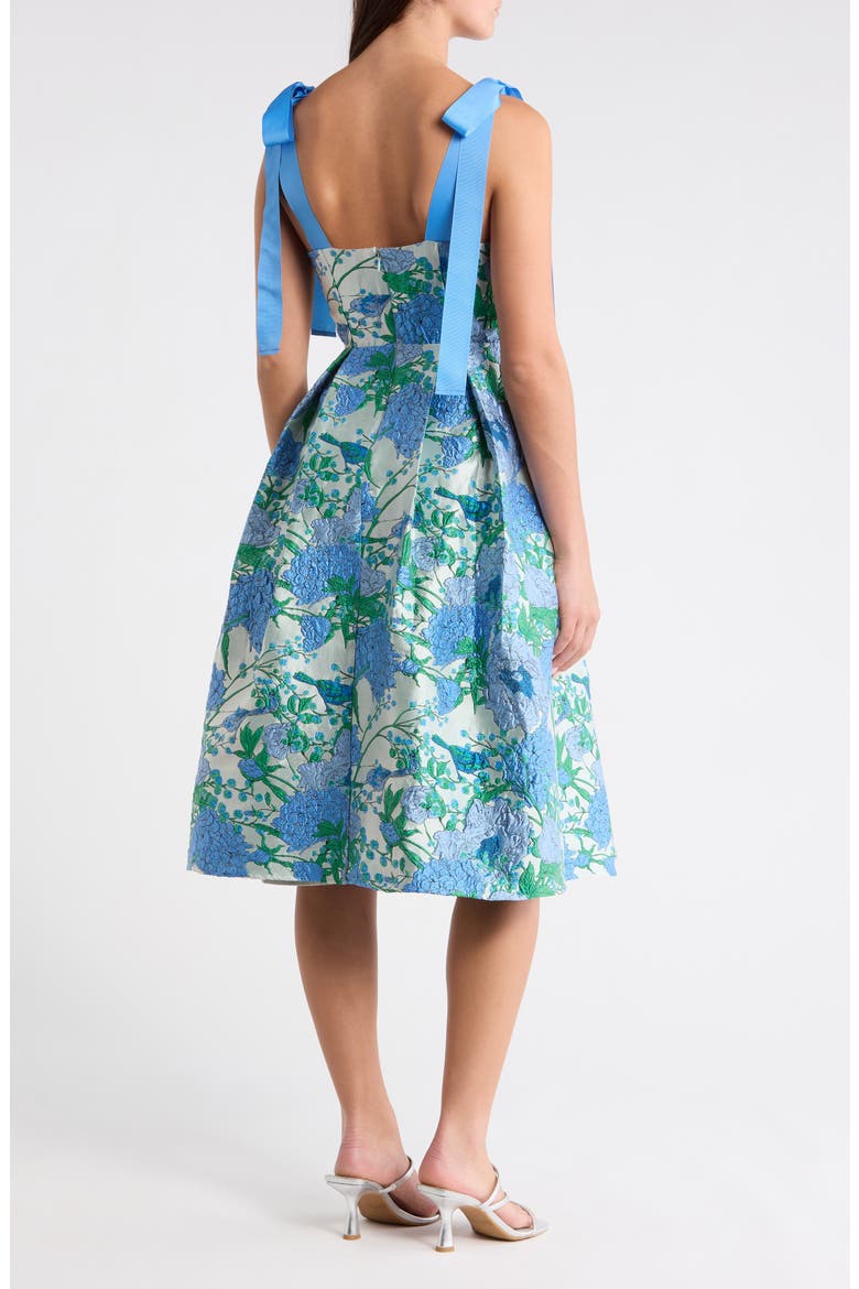 Willa Floral Dina Pleated Midi Dress, Alternate, color, WHITE-BLUE