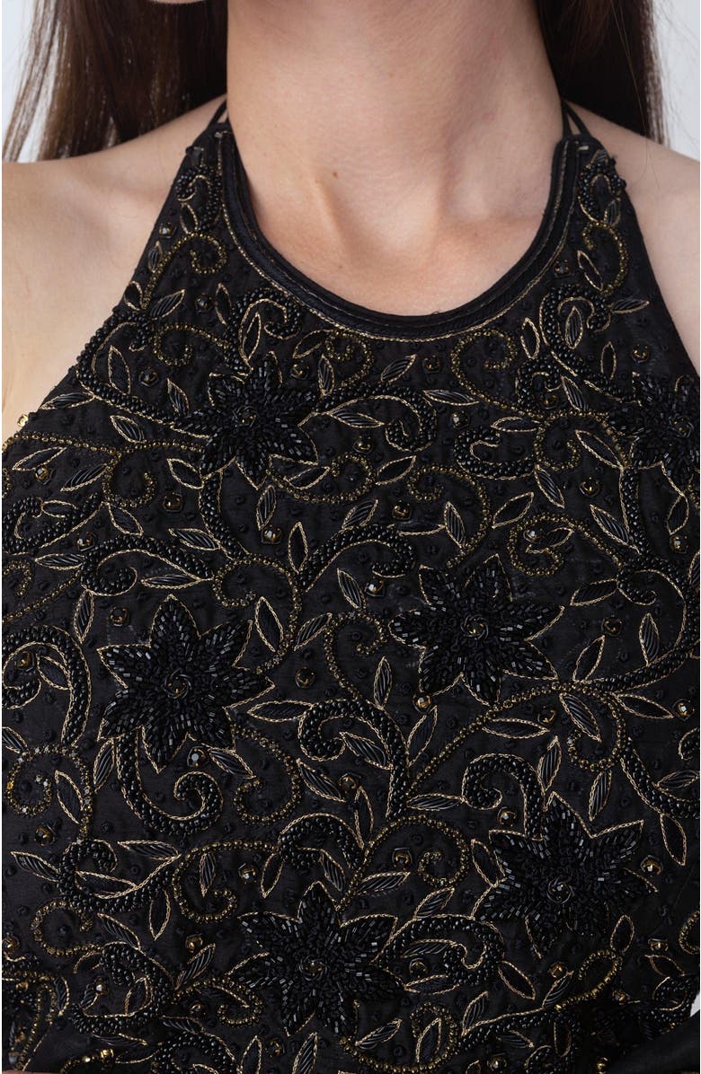 RAAS Mia Saree & Hand Embroidered Blouse, Alternate, color, Black