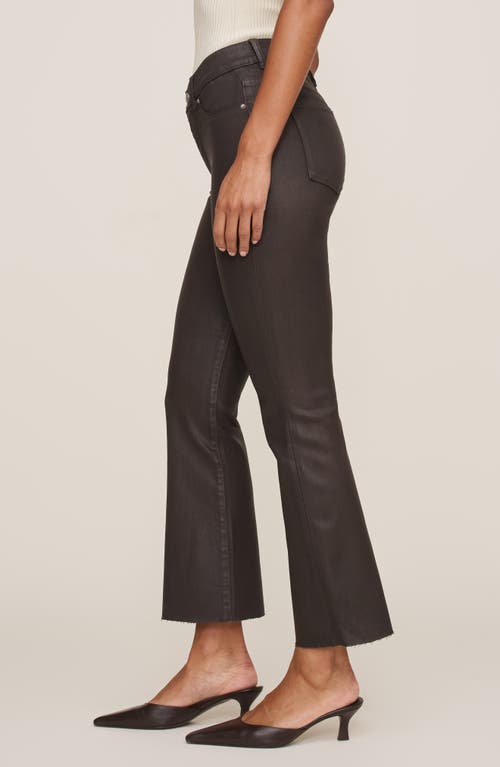Dl1961 Bridget Boot High Rise Instasculpt Coated Jeans In Chocolate In Brown