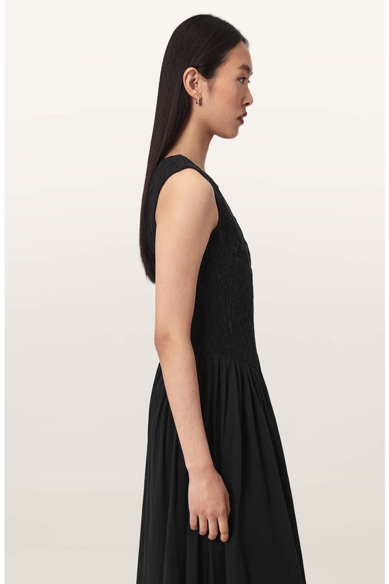 Luna Crinkle Maxi Dress, Alternate, color, BLACK