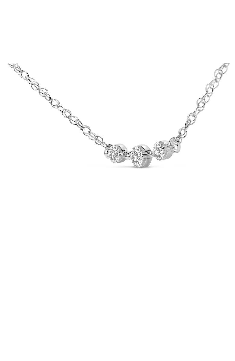 Haus of Brilliance Sterling Silver 1/5 Cttw Lab Grown Diamond 3 Stone Station Necklace, Alternate, color, Silver