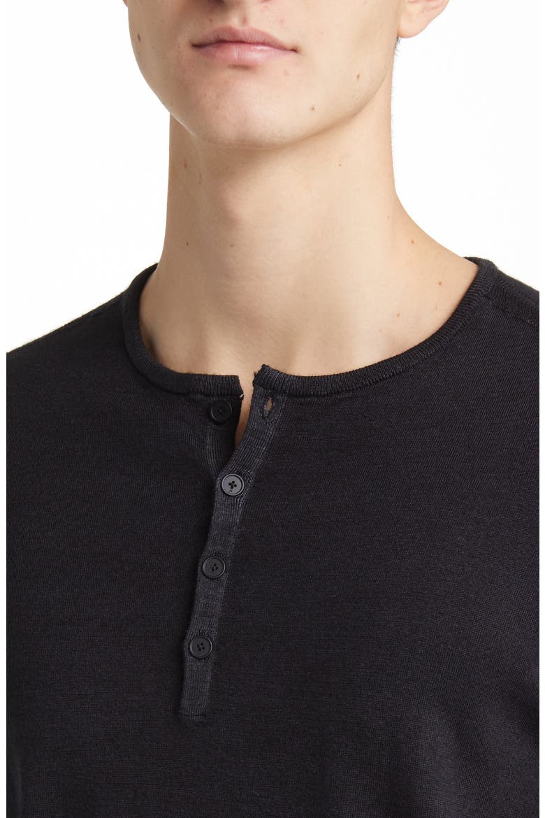 Eren Merino Wool Blend Henley, Alternate, color, BLACK