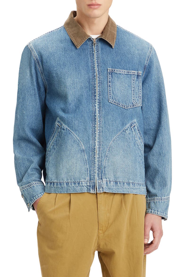 Mechanic's Denim Zip Jacket, Main, color, EVERYDAY GOODS TRUCKER