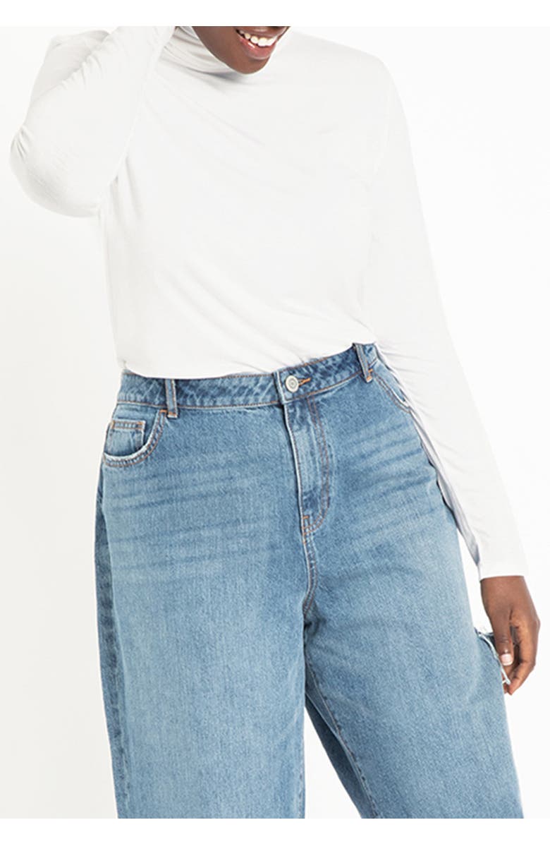 ELOQUII Layering Turtleneck, Main, color, Soft White