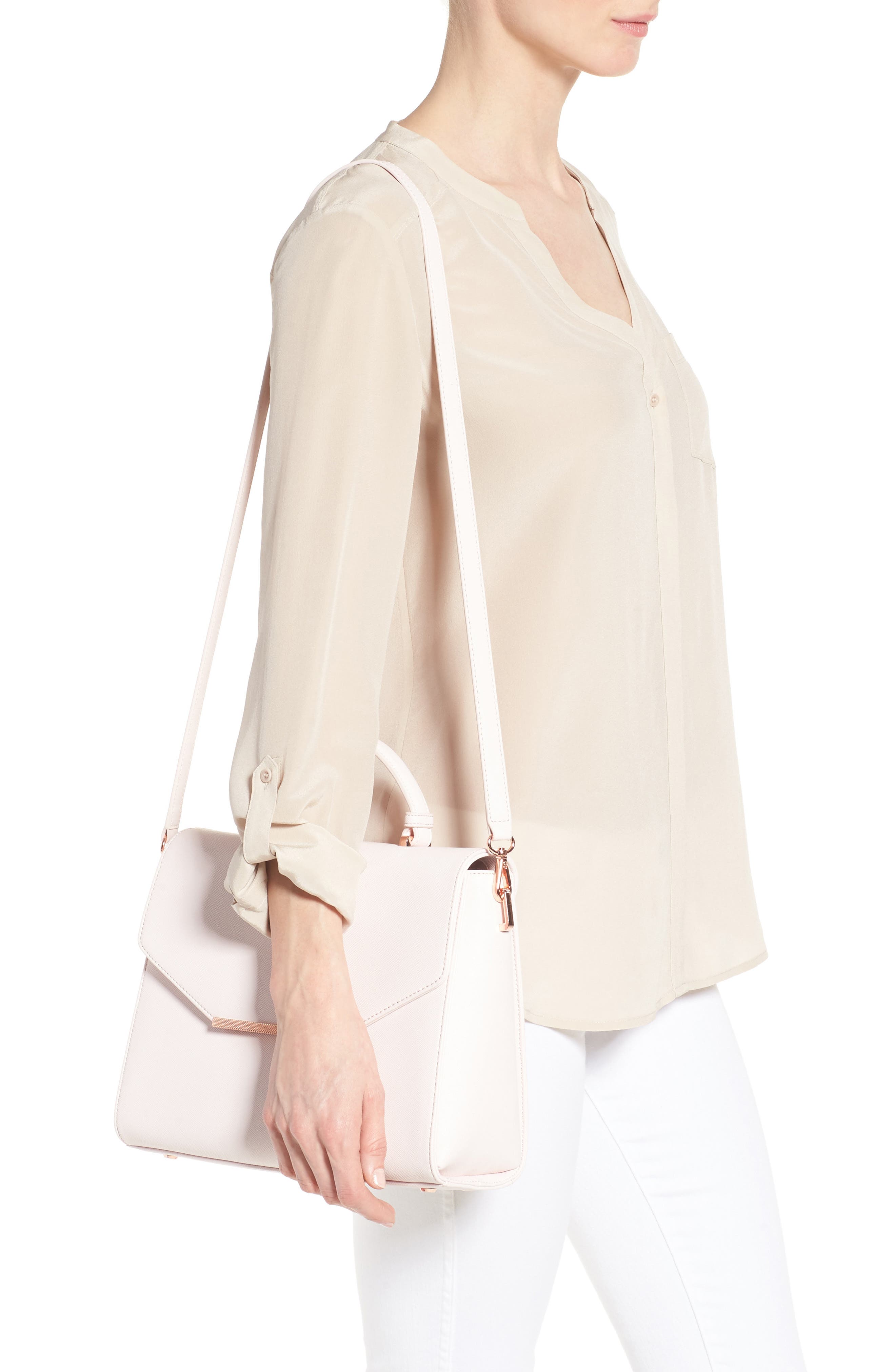 Ted Baker London Large Dajana Faux Leather Top Handle Satchel, Alternate, color, 