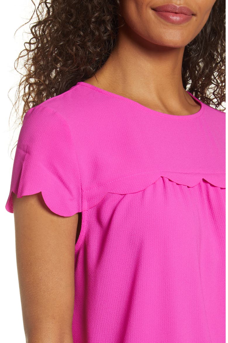 x Fall Refresh Fancy Ashley Woven Scallop Top, Alternate, color, NEON BERRY