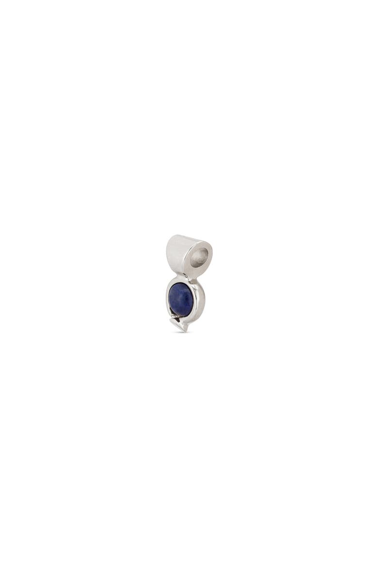 Sterling Silver and Blue Stone Plated Charm, Alternate, color, Silver