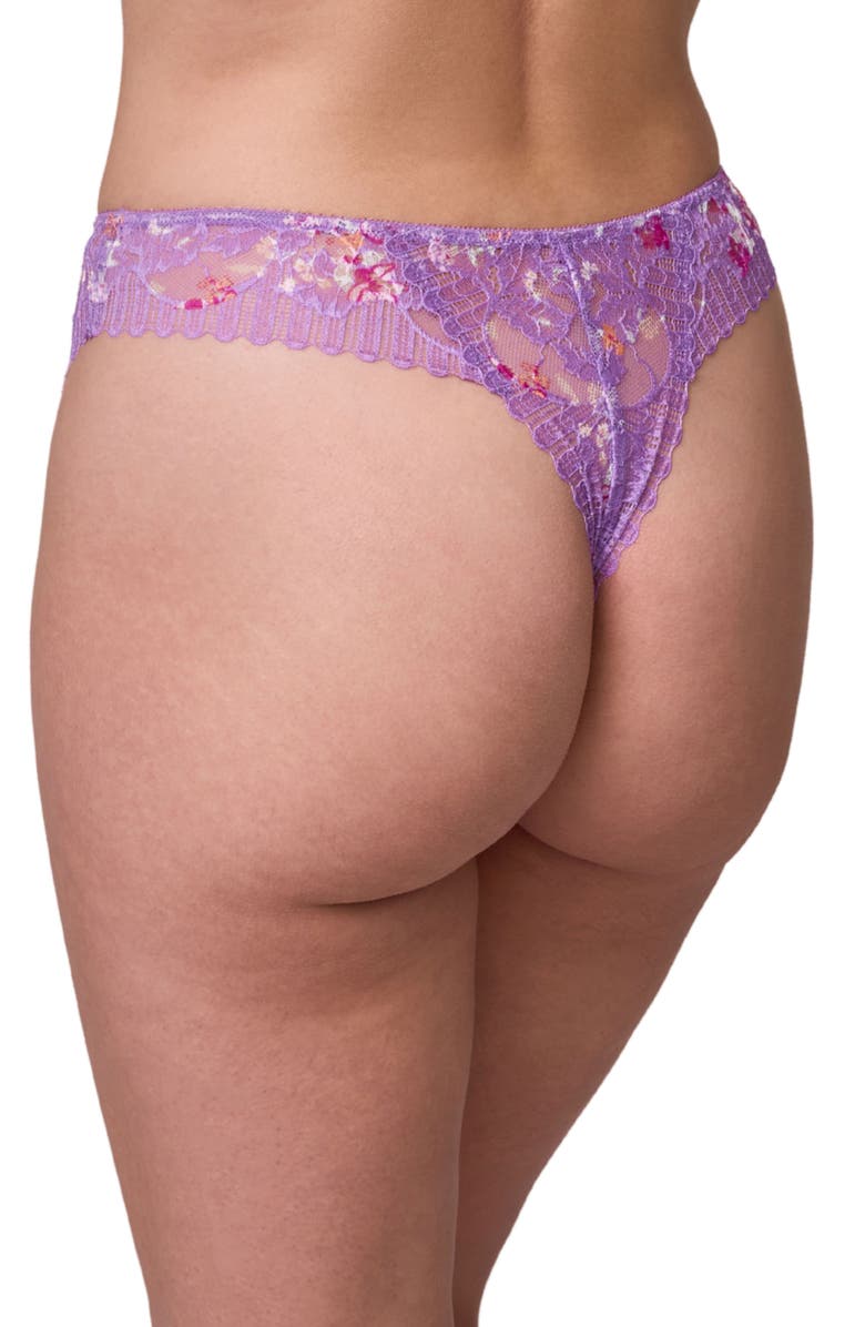 Montelle Intimates Lace & Microfiber Thong, Alternate, color, 