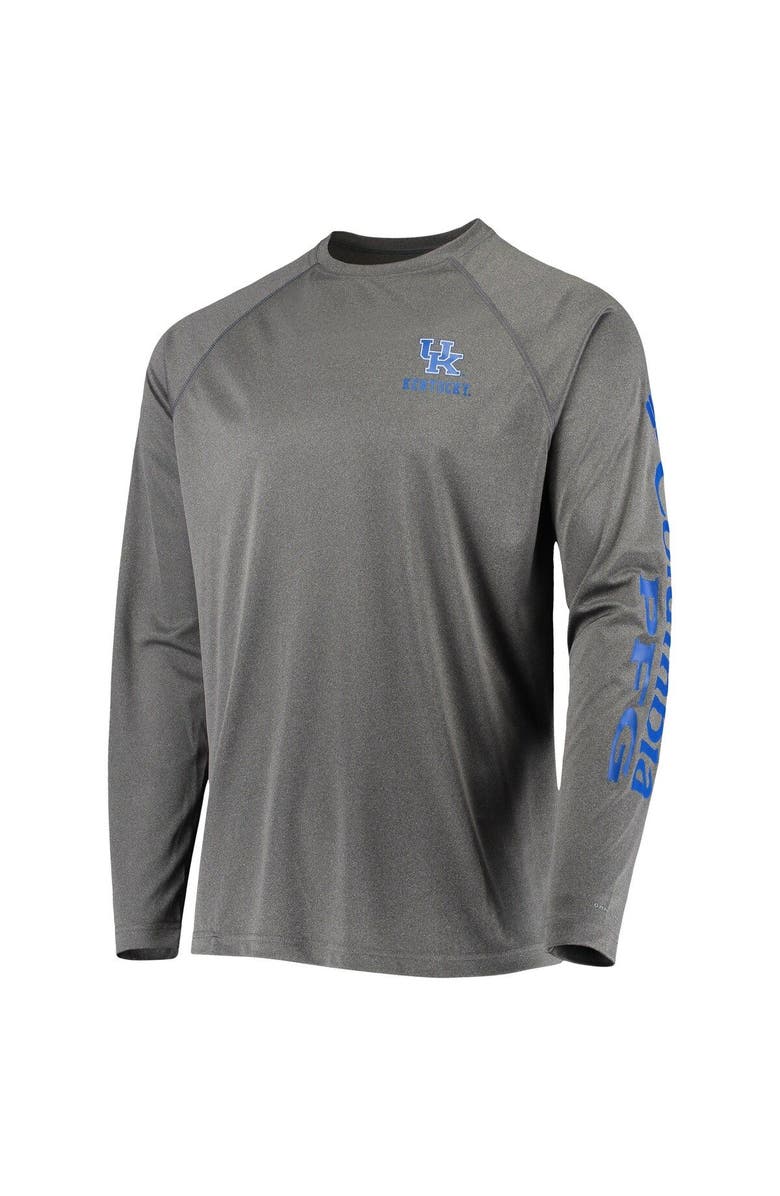 Columbia Men's Columbia Charcoal Kentucky Wildcats Terminal Tackle Omni-Shade Raglan Long Sleeve T-Shirt, Alternate, color,