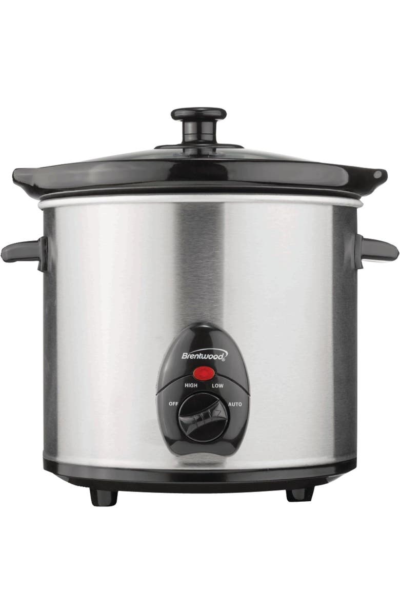Brentwood 3qt Slow Cooker Stainless Steel Body, Main, color, Stainless Steel