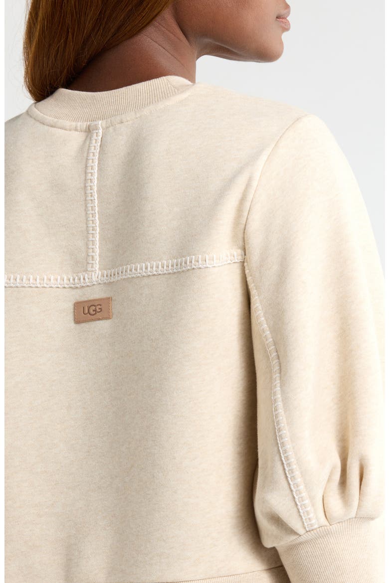 Classic Puff Sleeve Top, Alternate, color, SAND HEATHER
