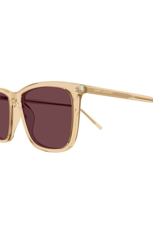 Saint Laurent 56mm Rectangular Sunglasses In Neutral