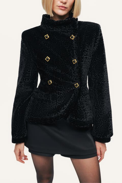 Textured High Neck Jacket