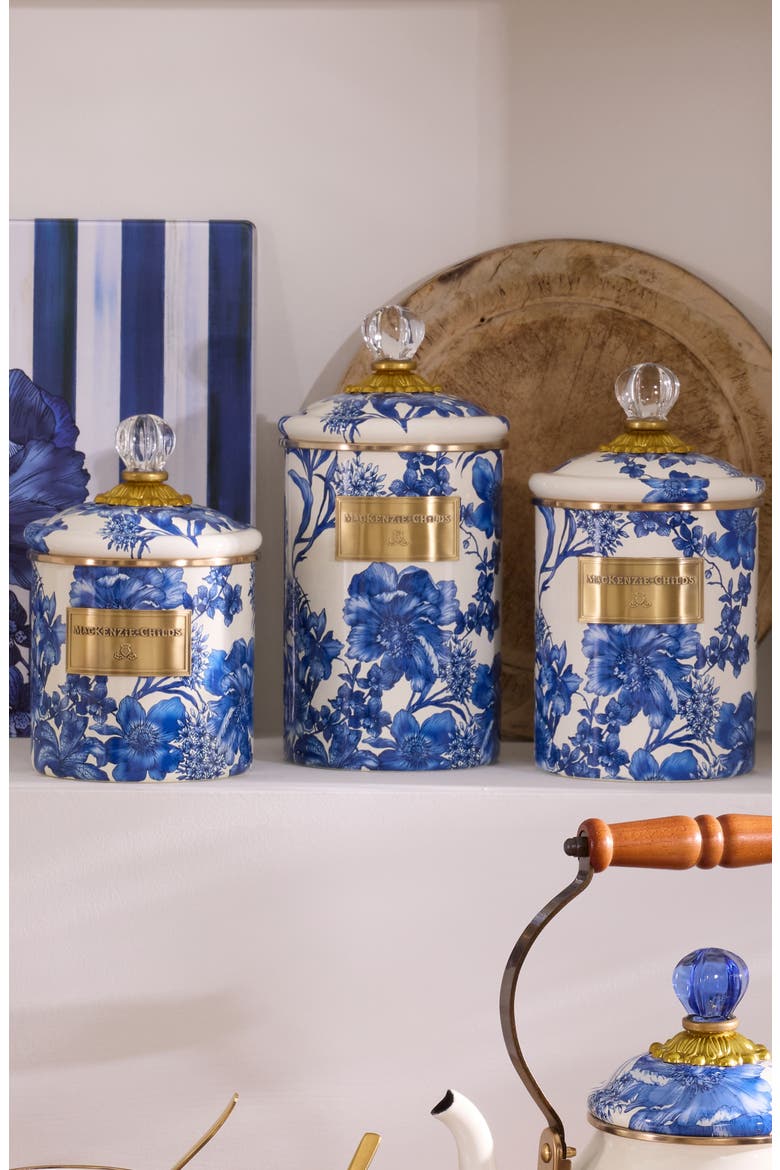 Royal English Garden Large Enameled Steel Canister, Alternate, color, ROYAL