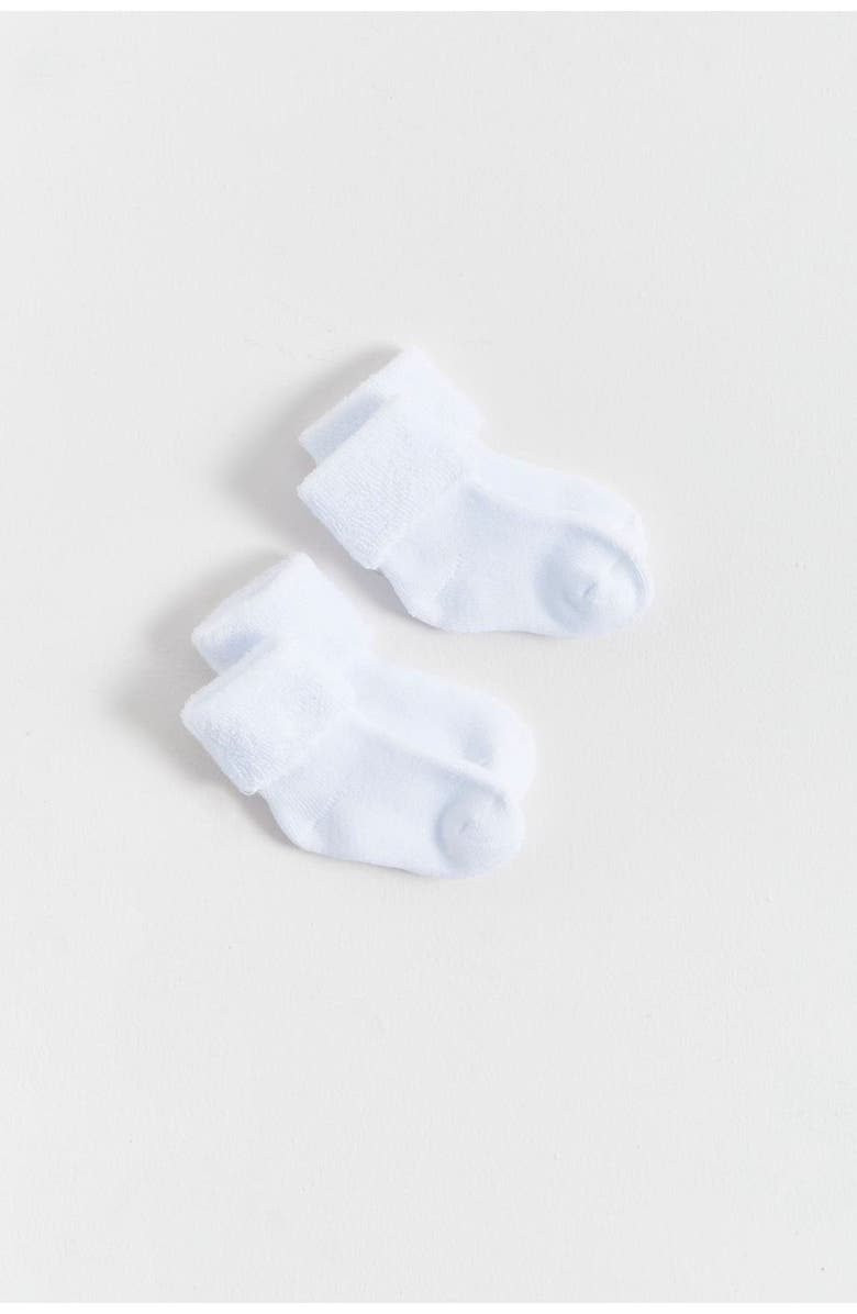 Babycottons Premium Cotton Towel Sock 2-Pack for Infant, Main, color, White