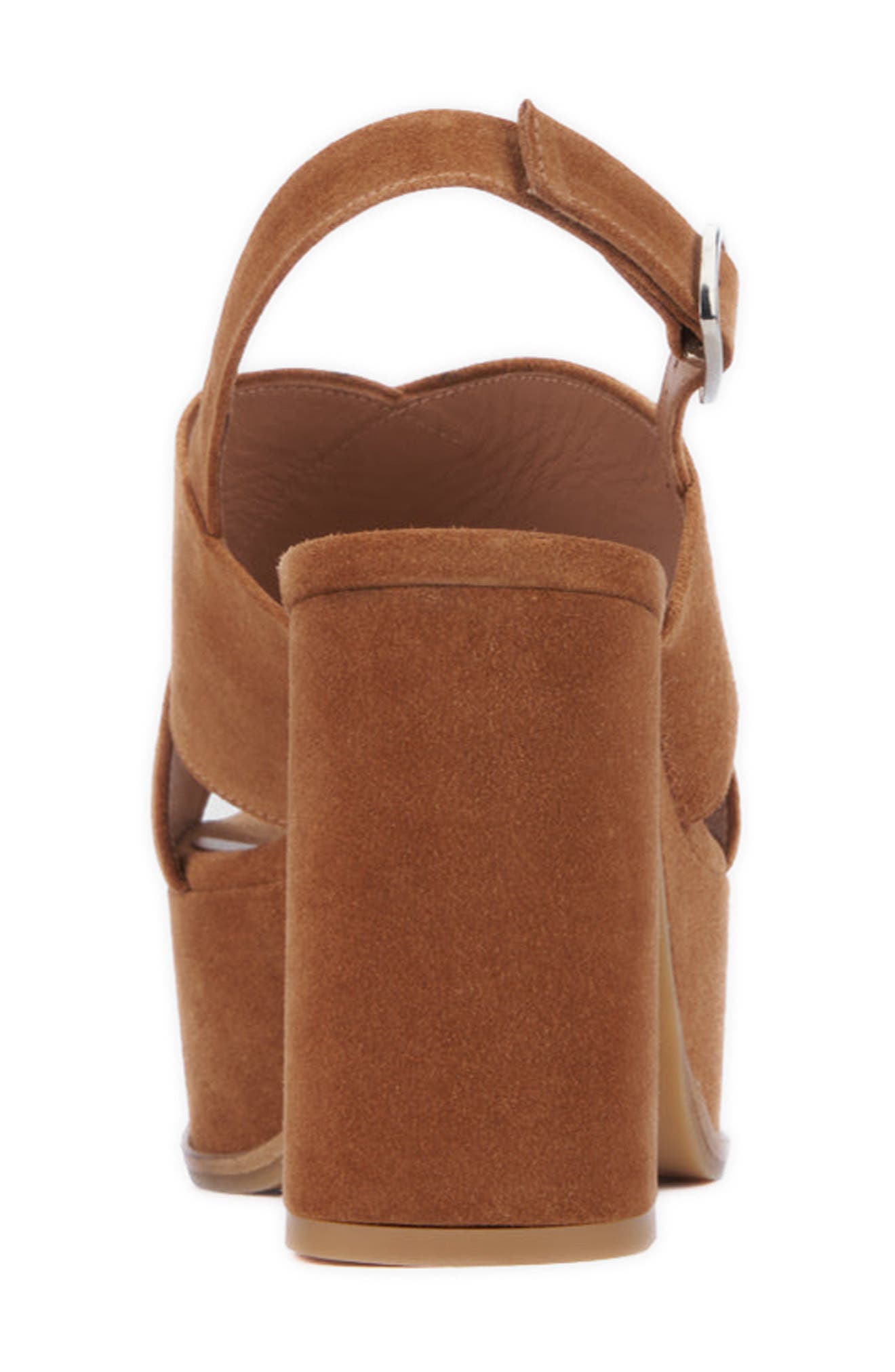 Aquatalia Nadina Platform Weatherproof Slingback Sandal, Alternate, color, Whiskey