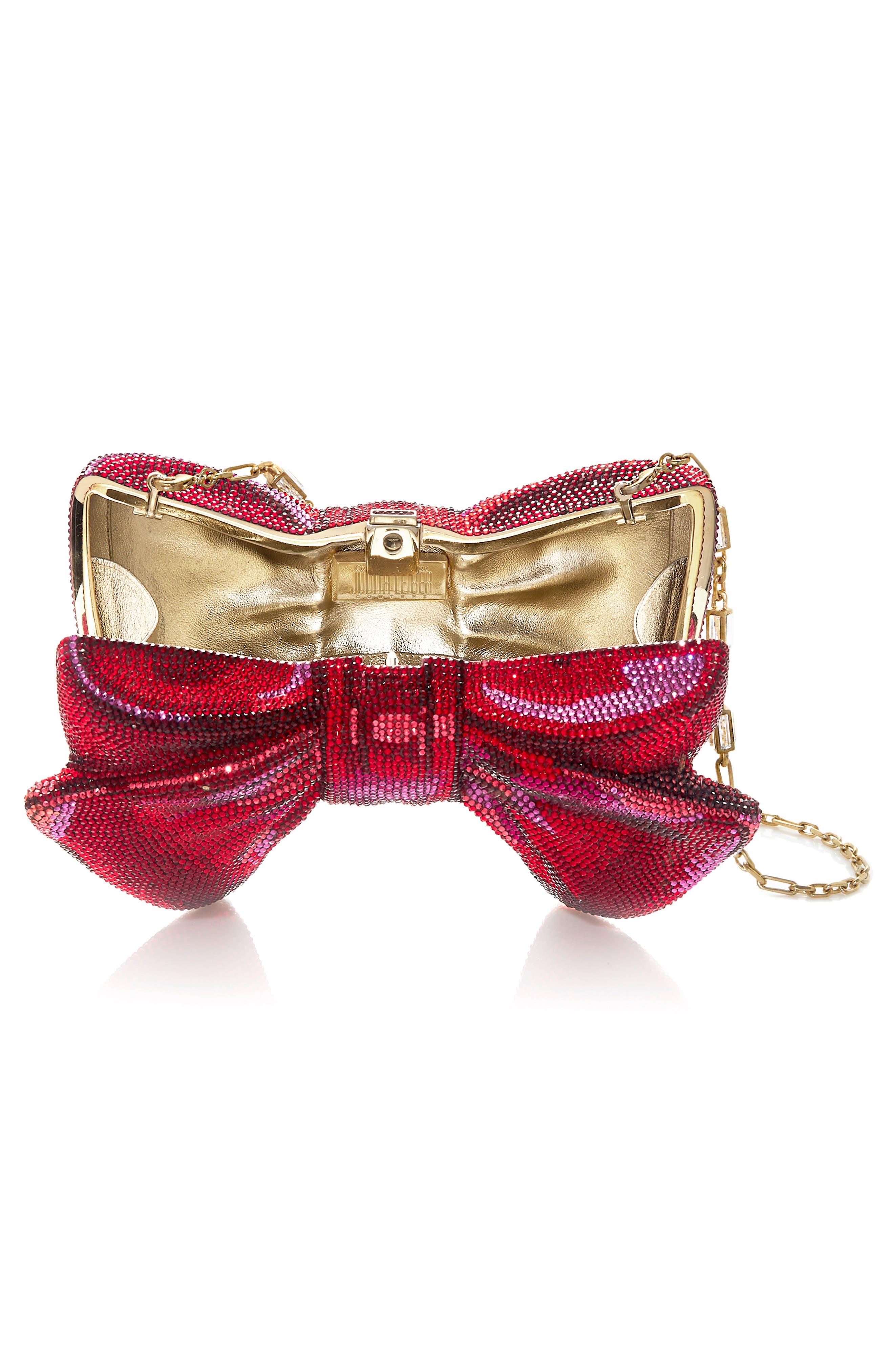 JUDITH LEIBER COUTURE Bow Clutch, Alternate, color, Champagne Siam Multi