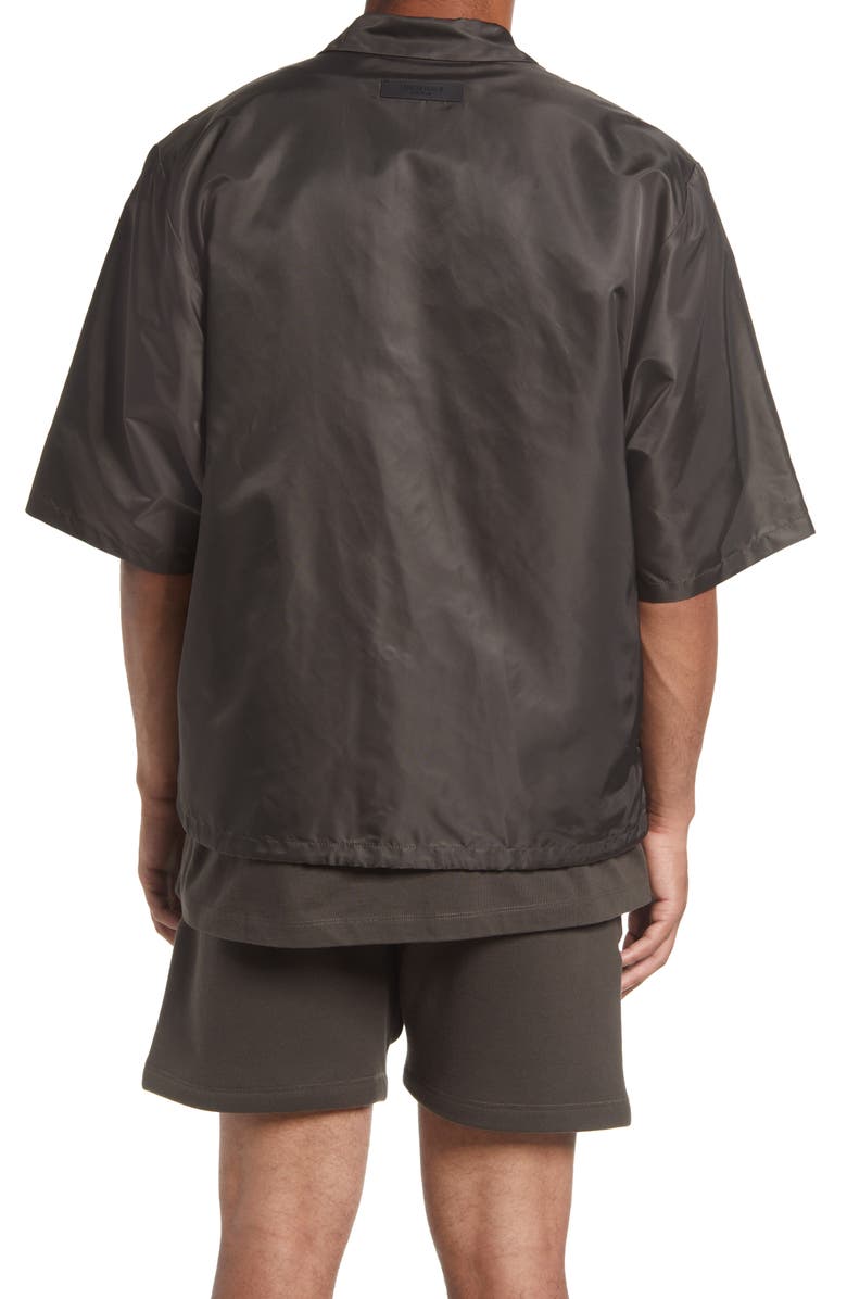 Fear of God Essentials Short Sleeve Snap-Up Nylon Shirt, Alternate, color,