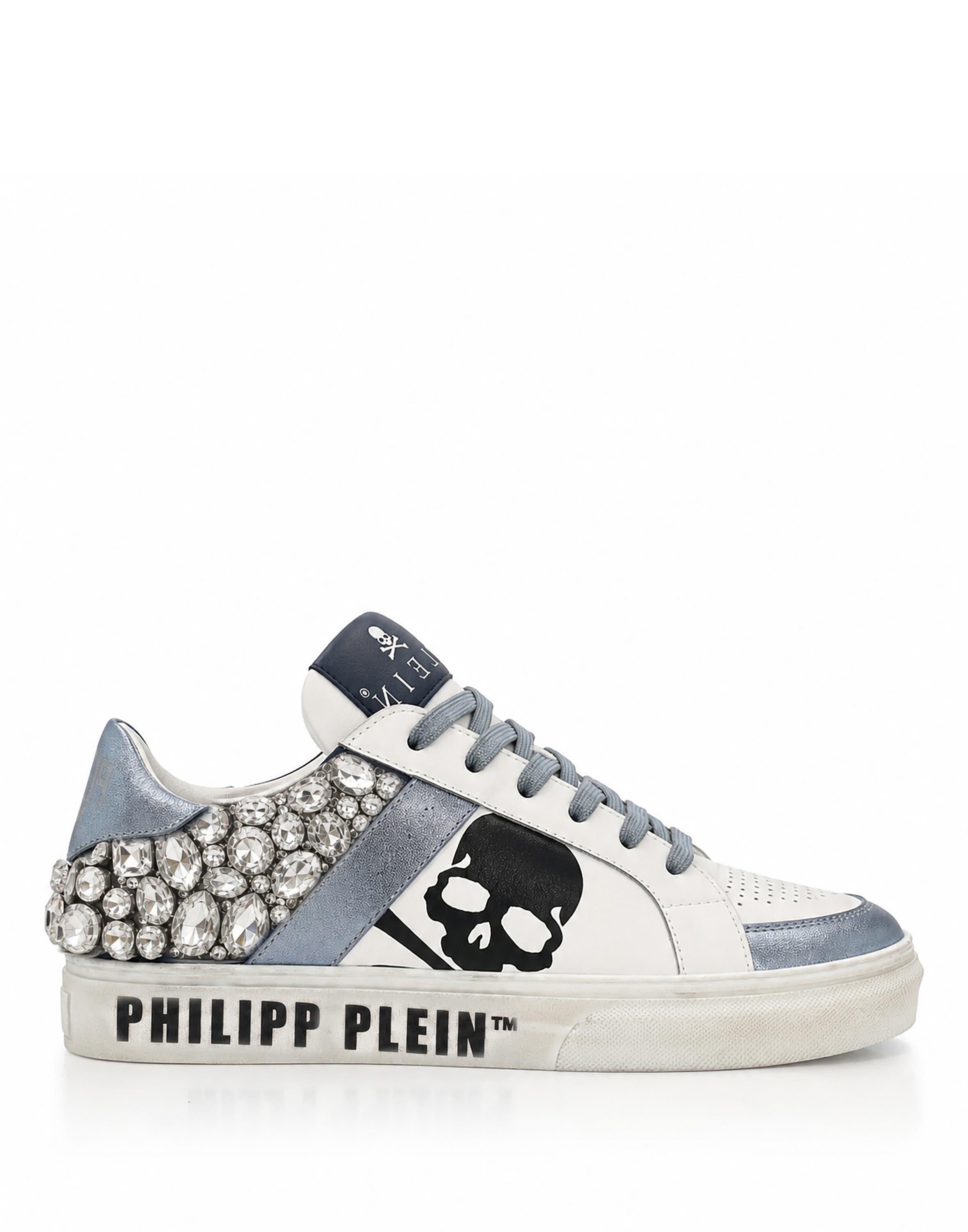 Low-Top Sneakers Skull Stones Women, Alternate, color, lightblue/darkblue