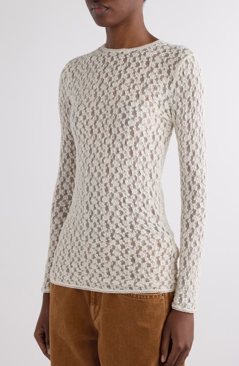 Isabel Marant Gaelle Stretch Lace Top, Alternate, color, Ecru
