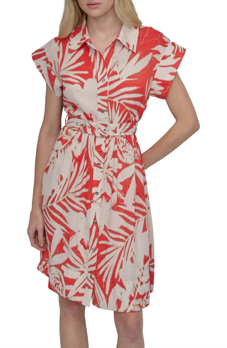 DKNY Floral Shirtdress, Alternate, color, Fiesta Multi