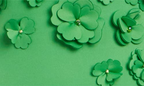 Badgley Mischka Collection Floral Appliqué Scuba Knit Trumpet Gown In Multi