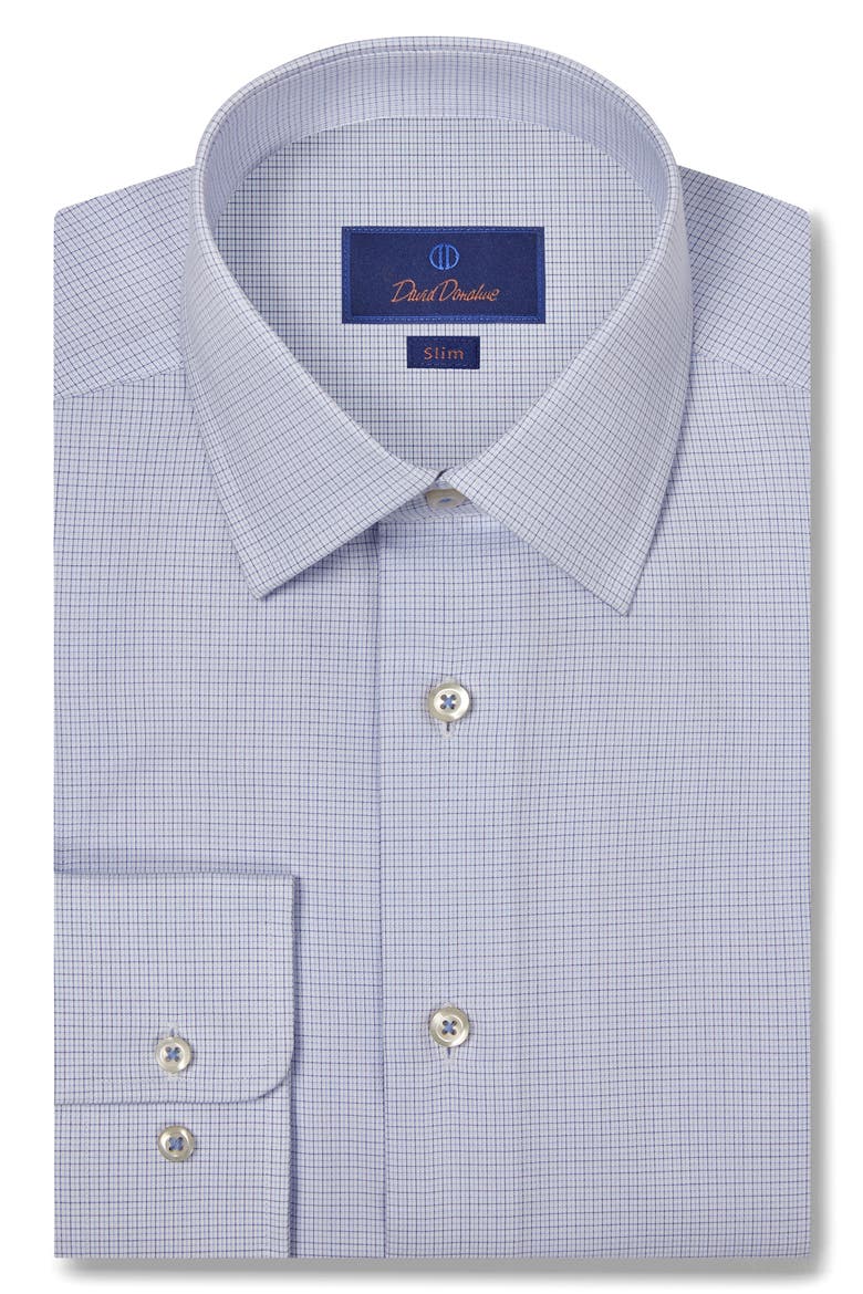 Slim Fit Microdobby Dress Shirt, Main, color, WHITE/ SKY