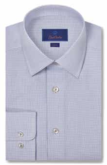David Donahue Slim Fit Microdobby Dress Shirt