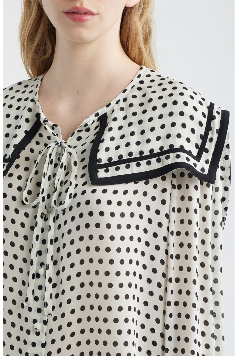 The Polka Dot Fleet Silk Top, Alternate, color, CREAM MULTI