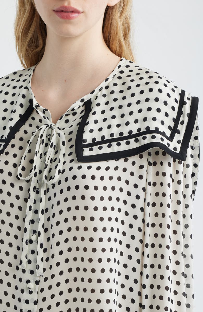 FRAME The Polka Dot Fleet Silk Top, Alternate, color, 