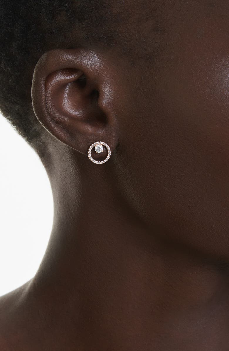 Swarovski Constella Drop Earrings, Alternate, color, Rose Gold