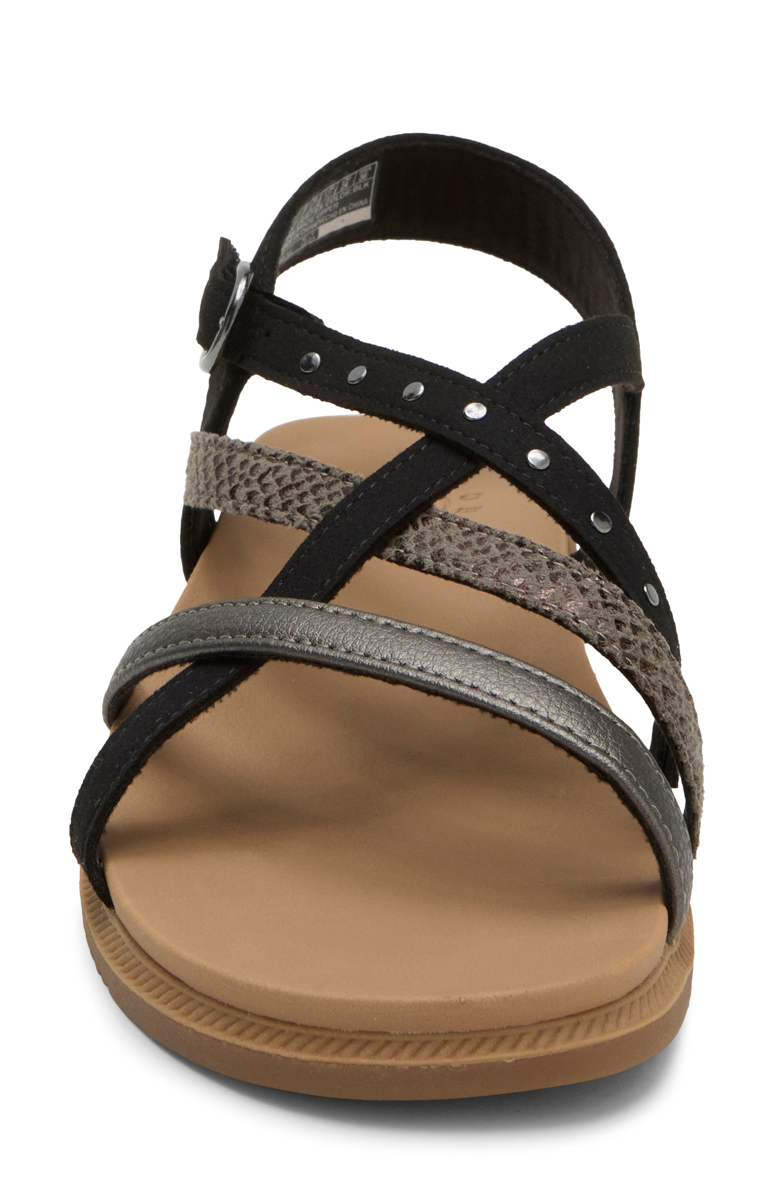 Desert Kiss Low Seaside Strappy Sandal, Alternate, color, BLK