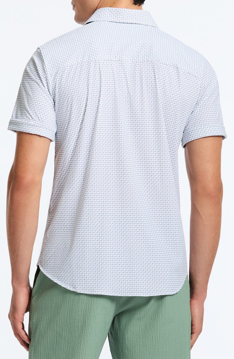 Robert Graham Copacabana Classic Fit Gingham Short Sleeve Knit Button-Up Shirt, Alternate, color, White Multi