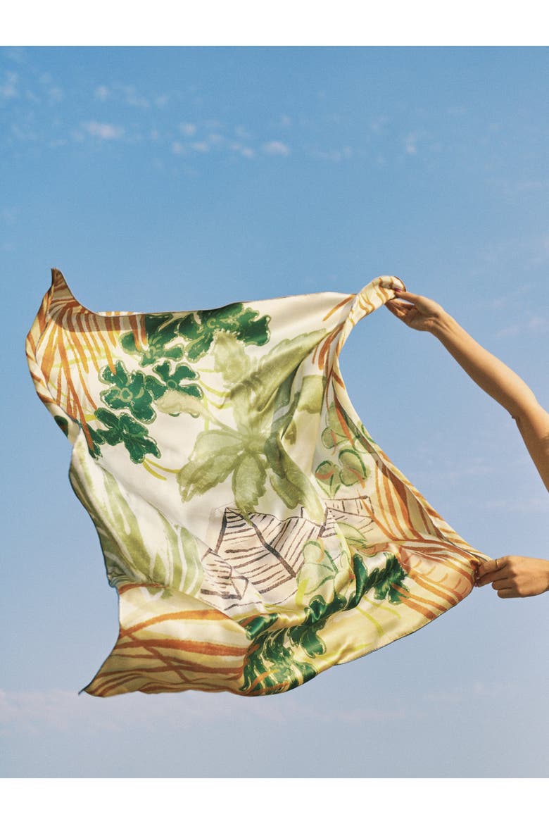 Little Dix Bay Large Silk Scarf, Alternate, color, Green