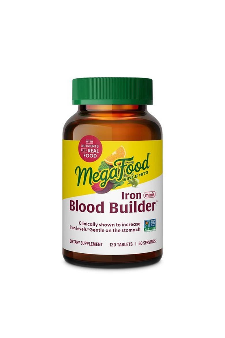 Blood Builder Iron Supplement for Women & Men with B12, Folic Acid & Vitamin C, Vegan, 120 Mini Tablets, Main, color, None