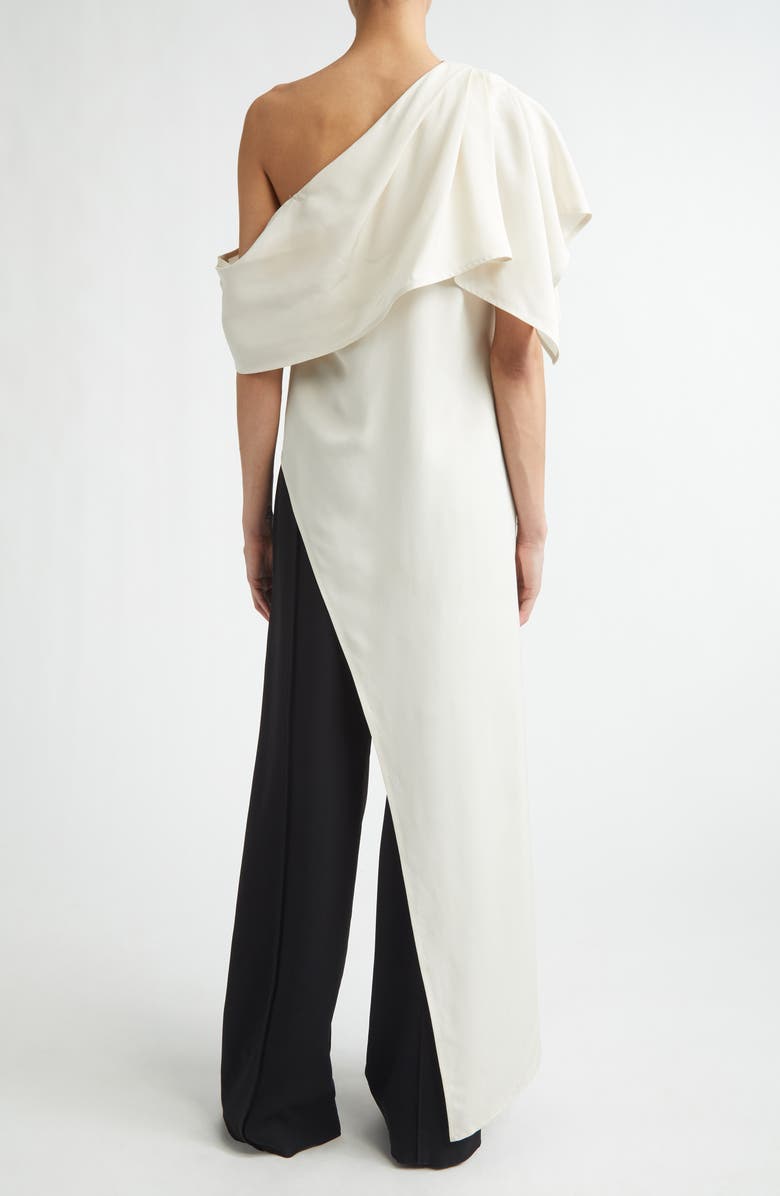 Proenza Schouler Haya Asymmetric One-Shoulder Cady Top, Alternate, color, Ecru