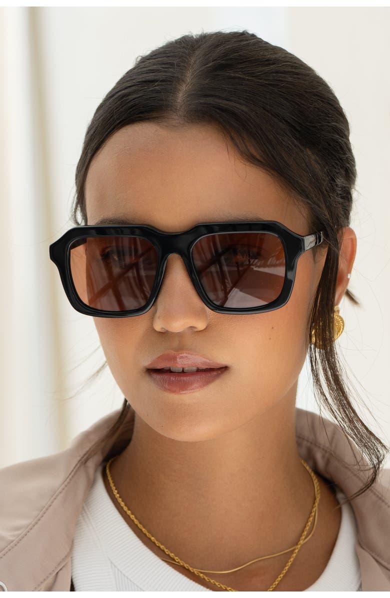 FREYRS Eyewear Charlie Square Sunglasses, Alternate, color, Black