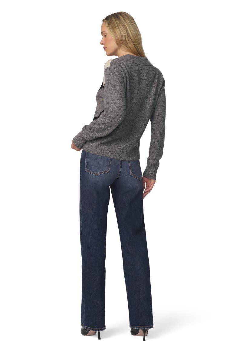 Argyle Cashmere Polo Sweater, Alternate, color, CHARCOAL ARGYLE