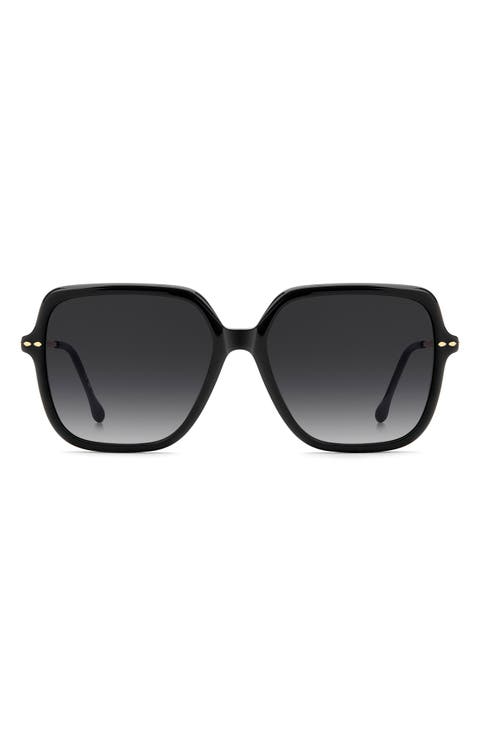 58mm Gradient Square Sunglasses