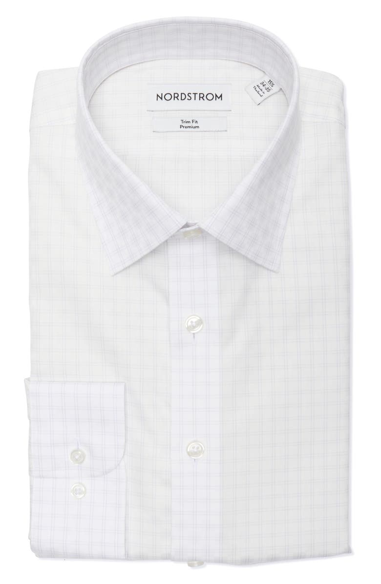Nordstrom Trim Fit Plaid Dress Shirt, Alternate, color, Purple Arno Check