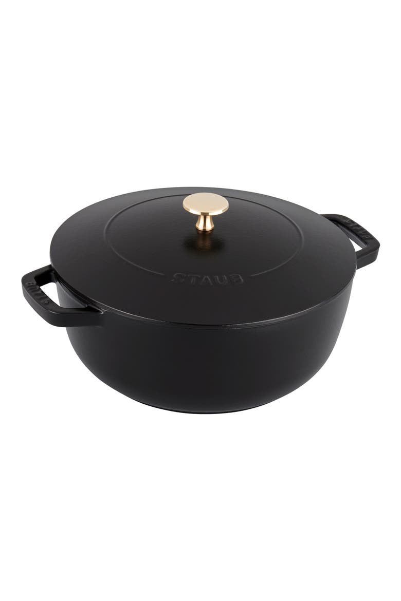 3.75-Quart Enameled Cast Iron French Oven, Main, color, BLACK