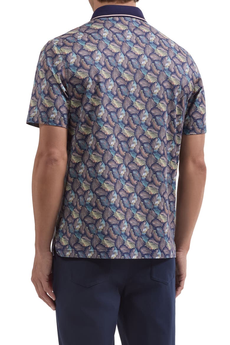 Vidal OoohCotton® Palm Print Polo, Alternate, color, NAVY