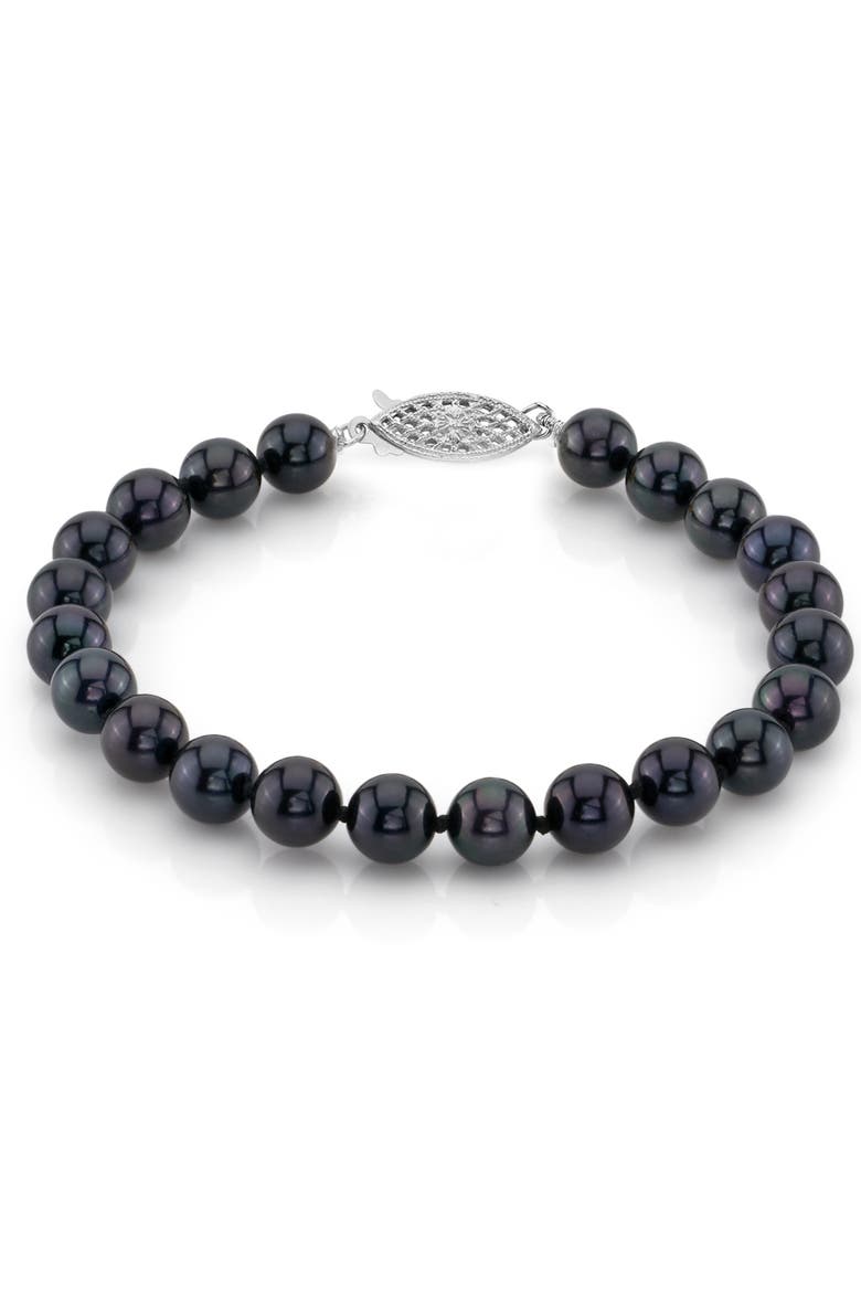 6.5-7.0mm Akoya Black Pearl Bracelet, Main, color, Black Pearls