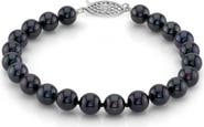 The Pearl Source 6.5-7.0mm Akoya Black Pearl Bracelet