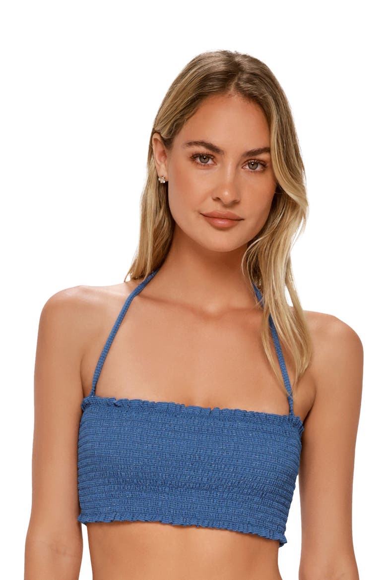 Kali Tube Bikini Swimsuit Top, Alternate, color, DESERT SKY LUREX