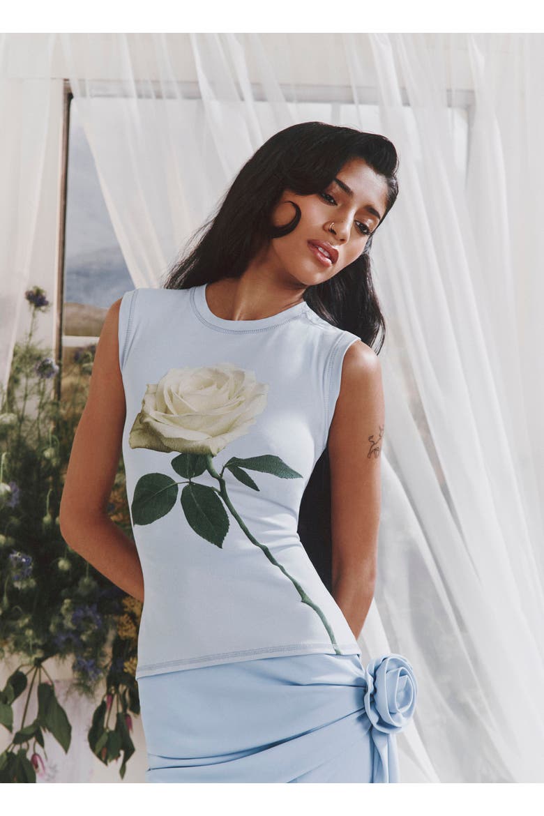 Dover Floral Jersey Tank, Alternate, color, Rose