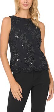 Vince Camuto Soutache Tie Back Sleeveless Top