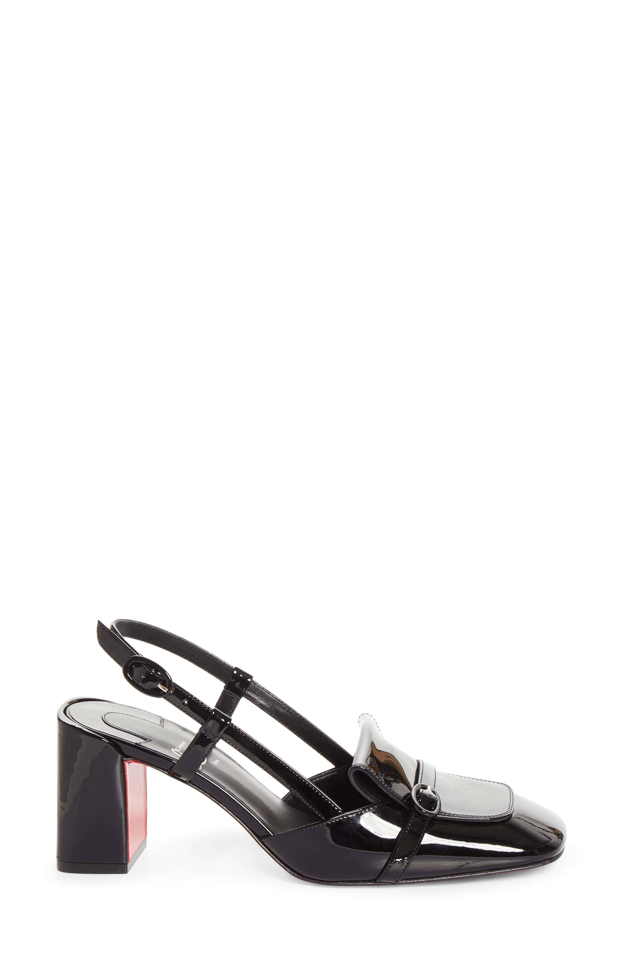 Mairesse Square Toe Patent Leather Loafer Pump, Alternate, color, B439 BLACK/ BLACK
