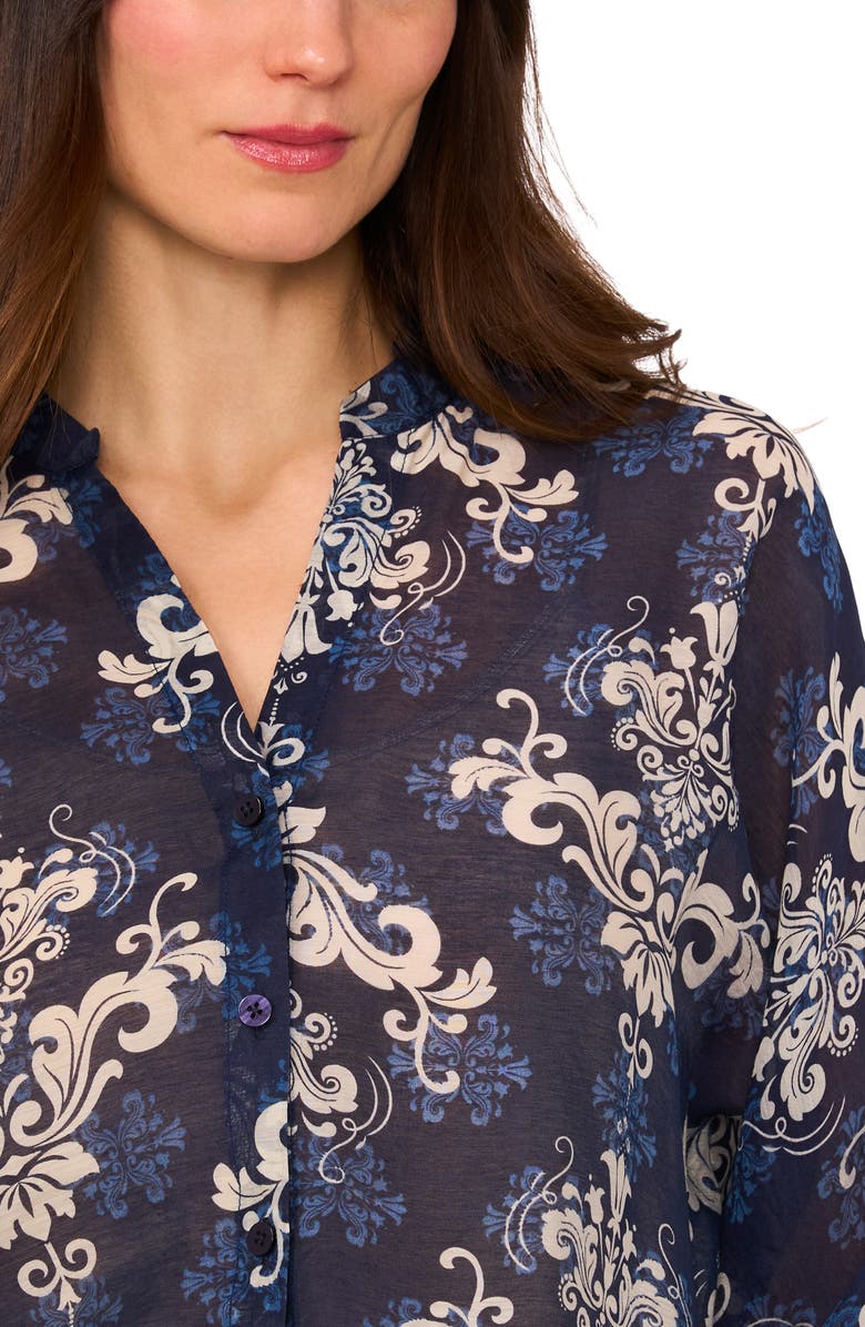 Halogen<sup>®</sup> Tie Front Top, Alternate, color, Classic Navy